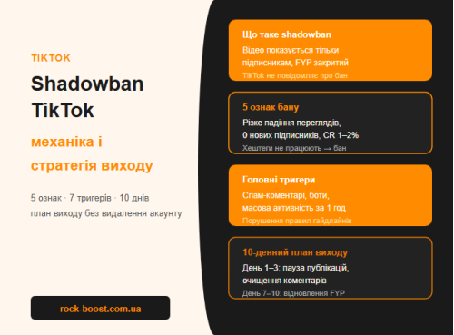 Shadowban у TikTok: чому падає охоплення і як вийти з обмеження за 10 днів Shadowban у TikTok: чому падає охоплення і як вийти з обмеження за 10 днів