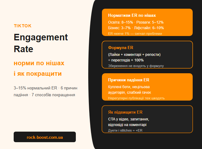 Engagement Rate у TikTok: нормативи по нішах і чому він важливіший за кількість підписників